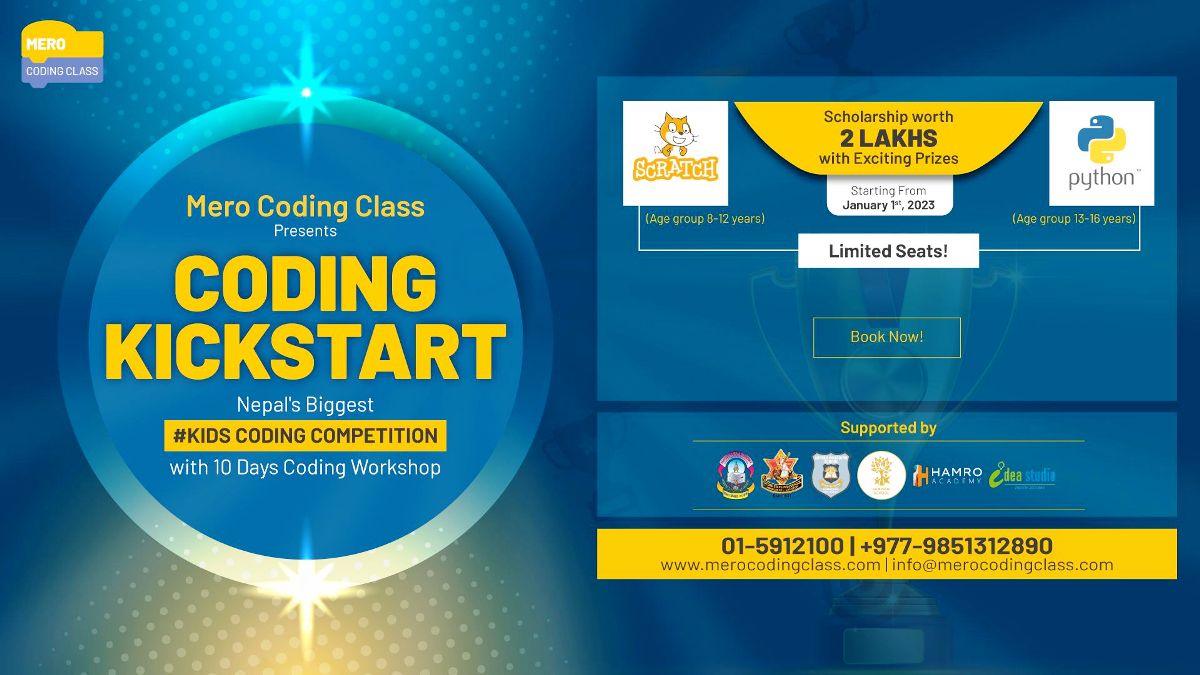 मेरो कोडिङ क्लासले कोडिङ प्रतियोगिता गर्दै, विजेताहरूलाई जम्मा २ लाख रुपैयाँबराबरको छात्रवृत्ति